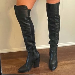 DOLCE VITA Over the Knee Leather Wrapped Heel Boots
